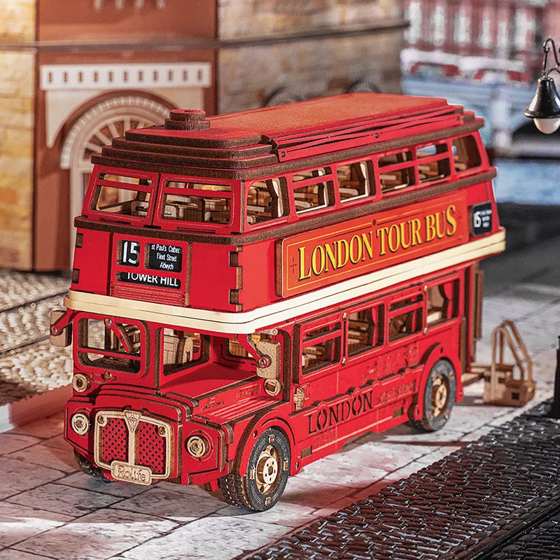 Robotime Rolife London Tour Bus 3D Wooden Puzzle