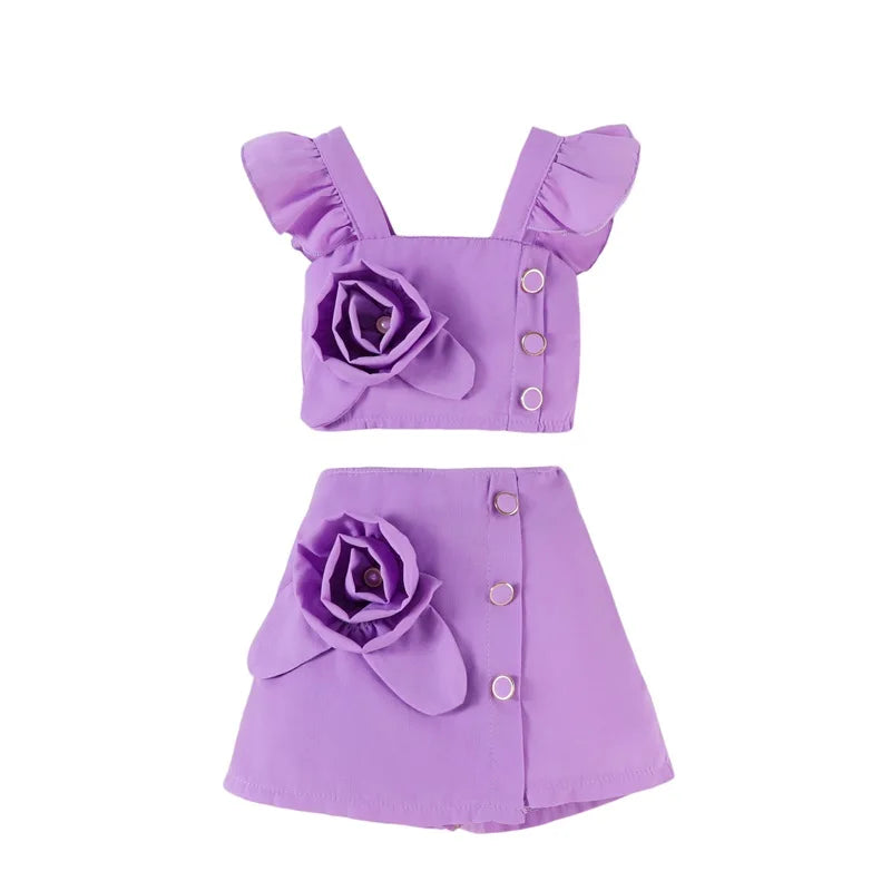 Adorable 2 Piece Ensemble, Square Neck Top / Skirt.