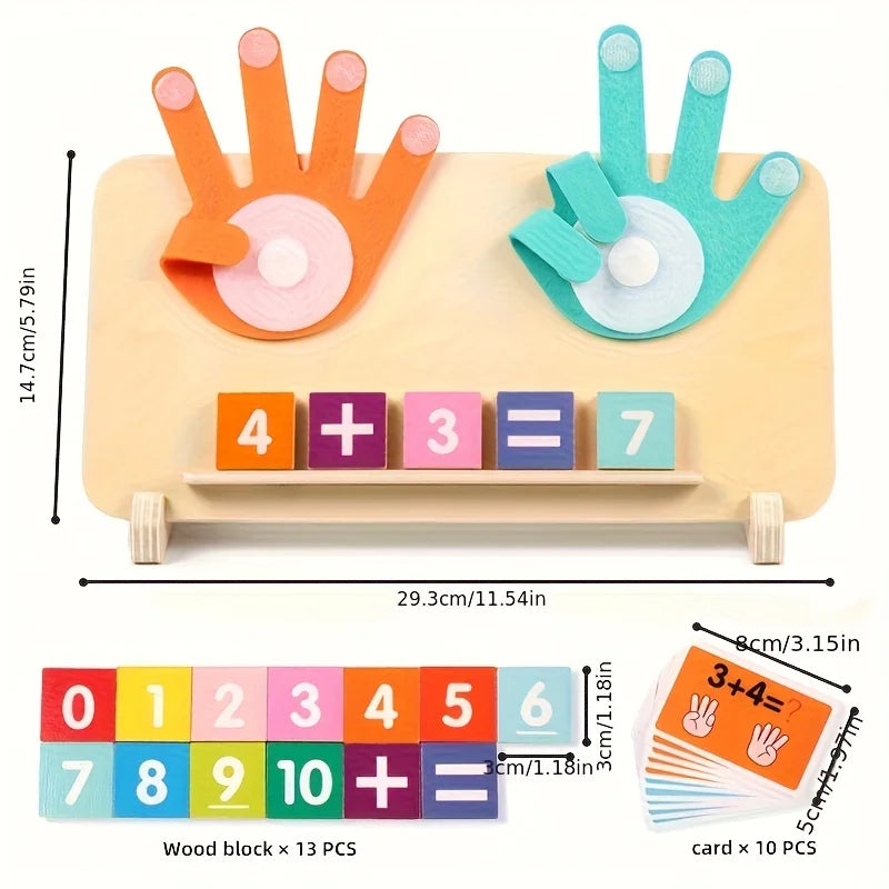 Wooden Arithmetic Learning Board for children over 3 years old.