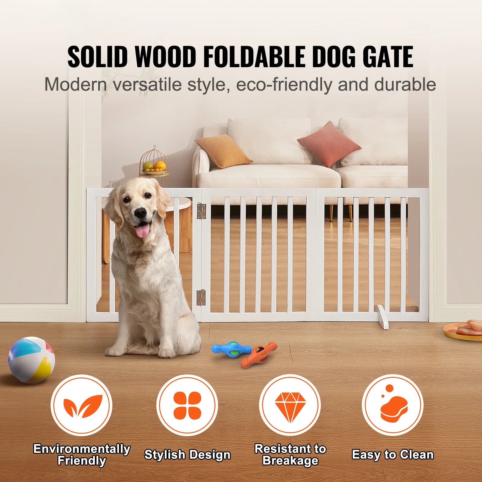 Free Standing Dog/Baby Gate, 3 Panels.