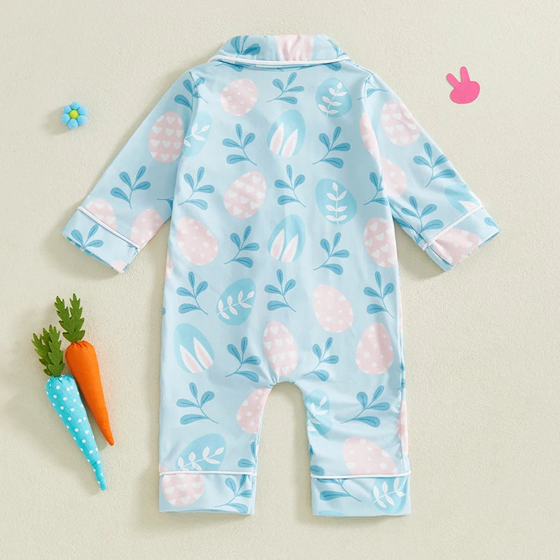 Adorable Toddler Floral Print Long Sleeve Romper.