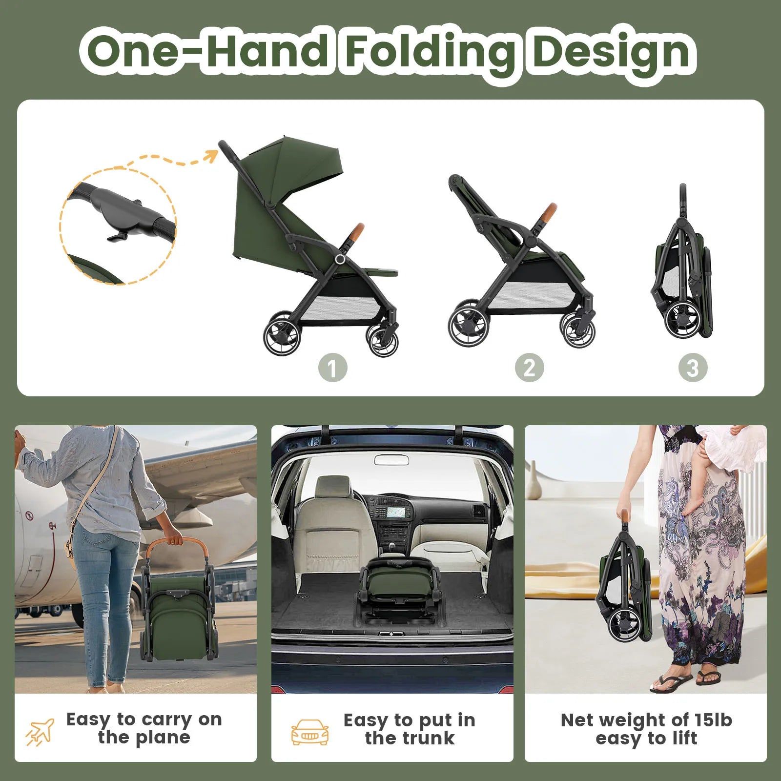 Folding Lightweight baby Stroller