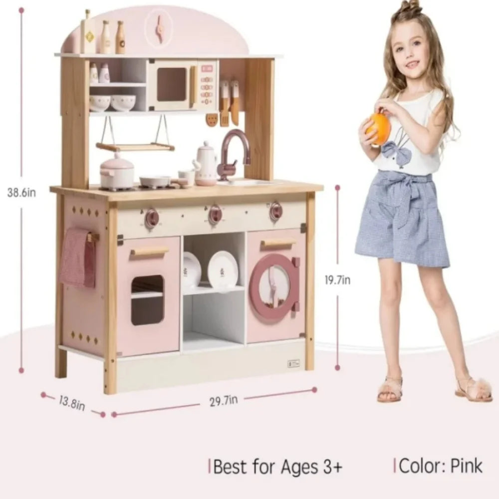 Wooden Kitchen Play Set with Realistic Sound.