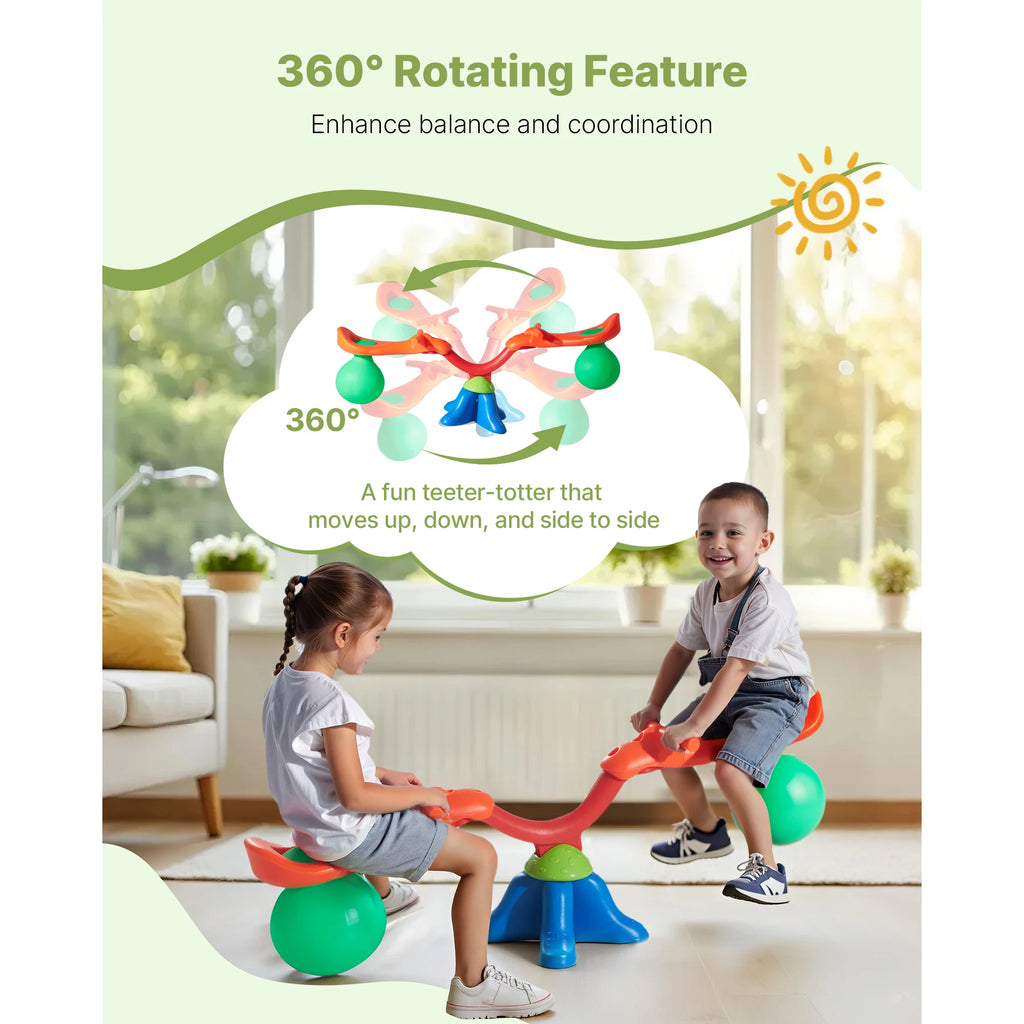 Kids Seesaw 55Lbs per Seat Sit and Spin Teeter Totter.