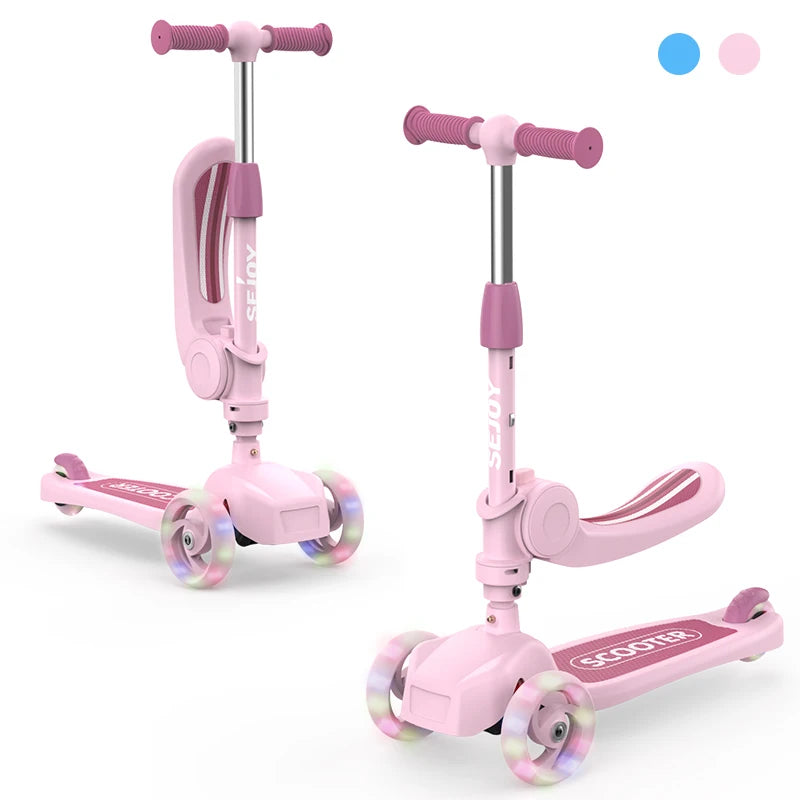 Kick Scooter for Kids with 3-Wheeled LED Lights.