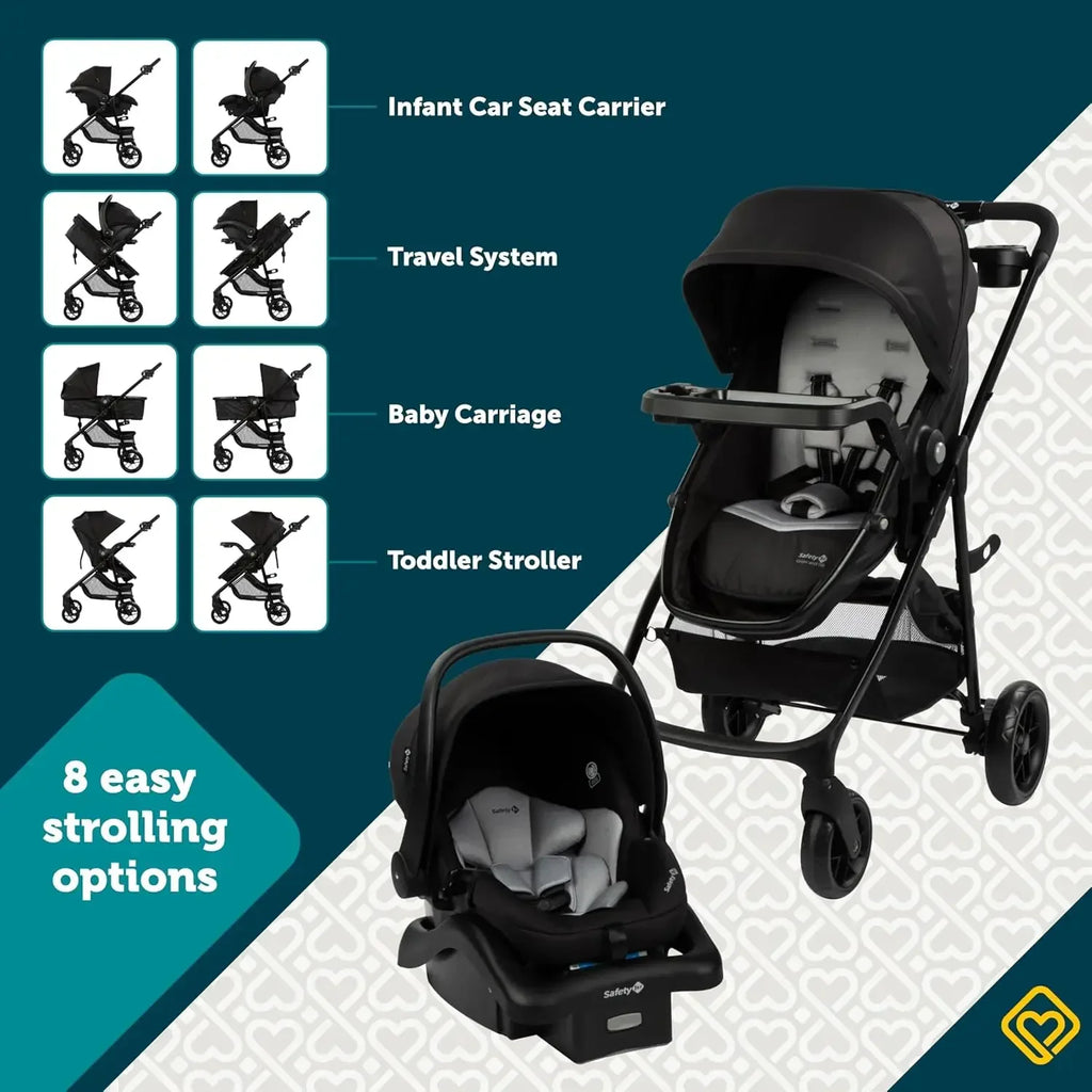8-in-1 Car Seat Stroller Combo Travel System.