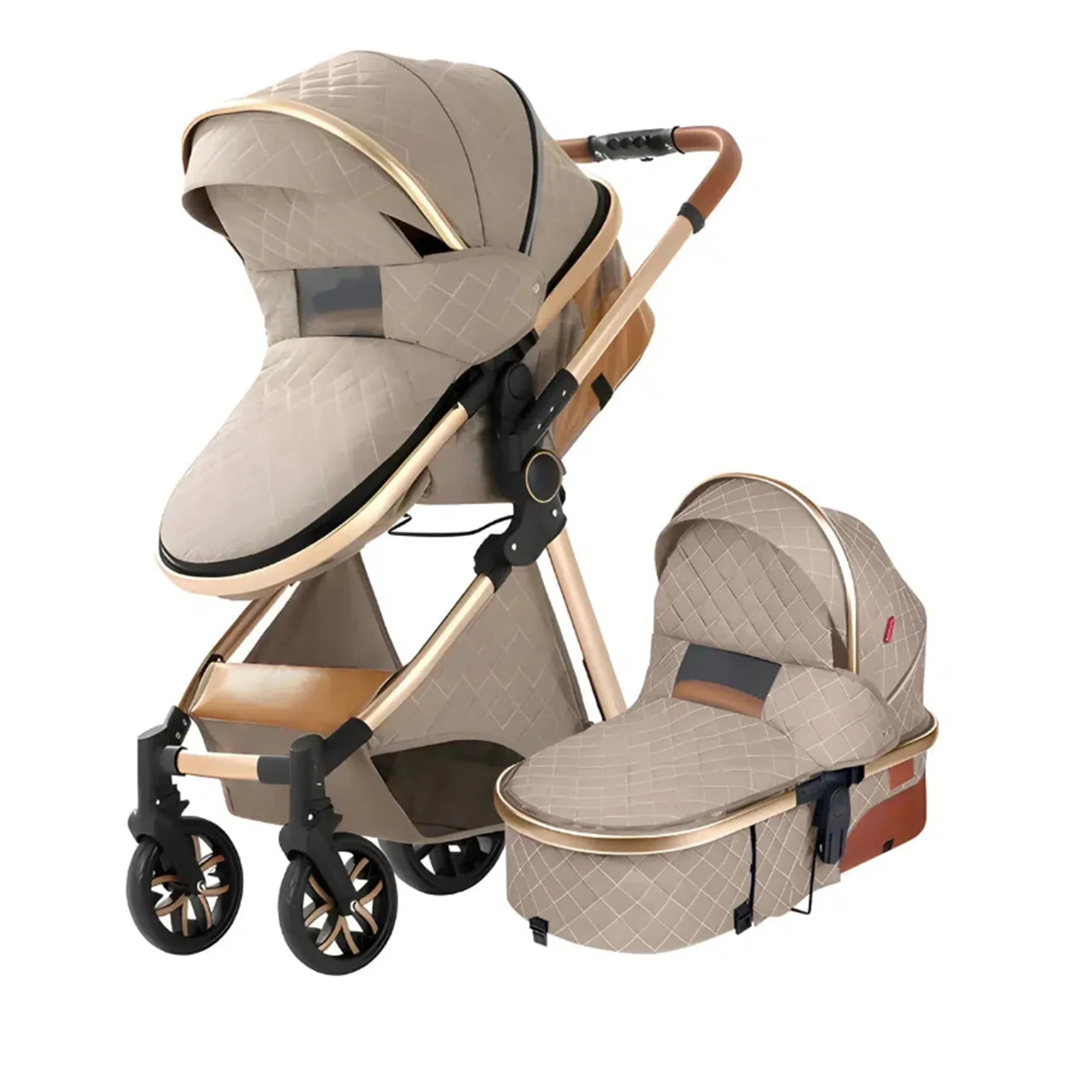 Luxury 3 in 1 Baby Stroller, With Mom Bags.