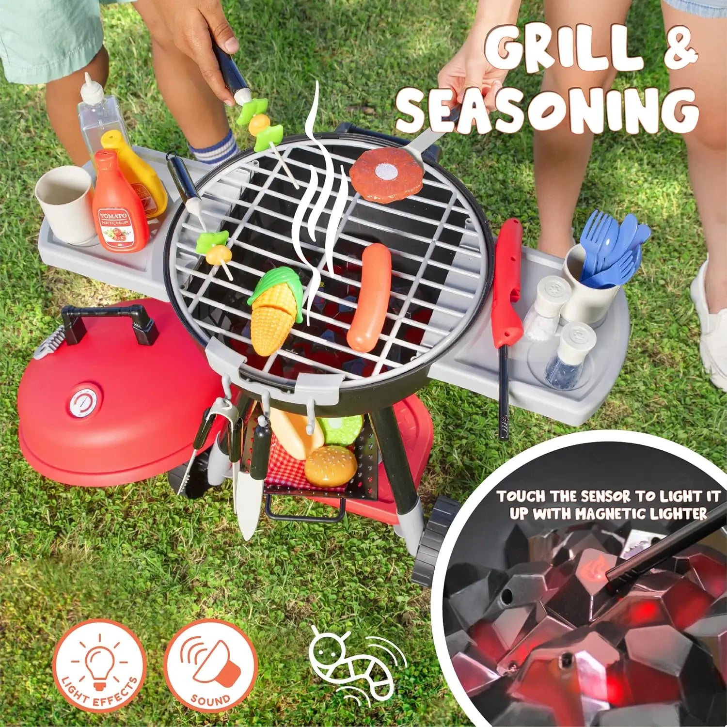 34 PCS Kitchen Toy Set BBQ Play Grill.