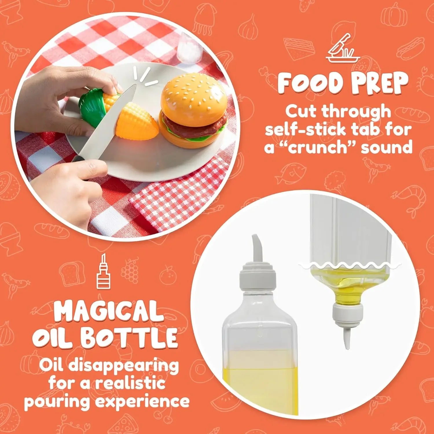 34 PCS Kitchen Toy Set BBQ Play Grill.