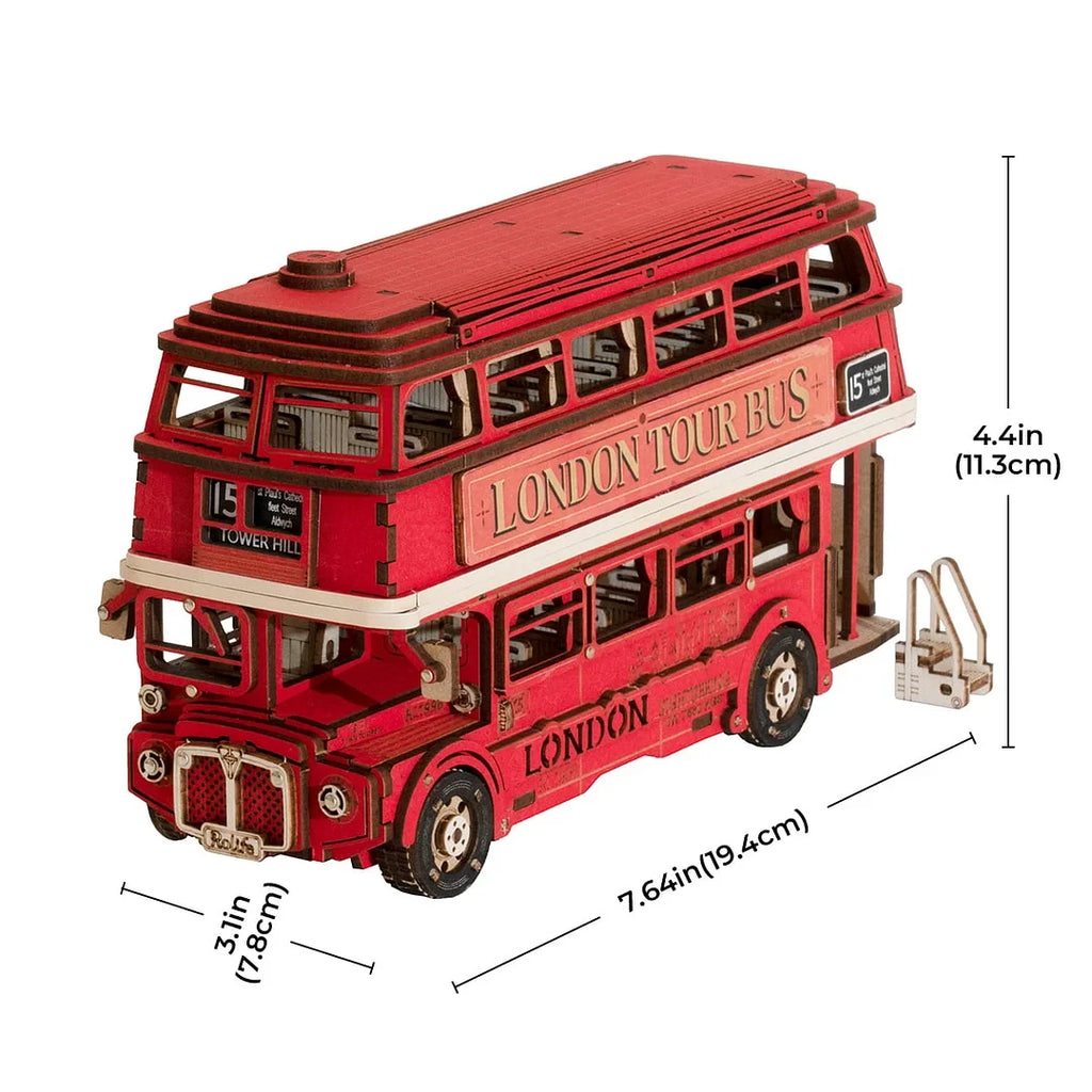 Robotime Rolife London Tour Bus 3D Wooden Puzzle