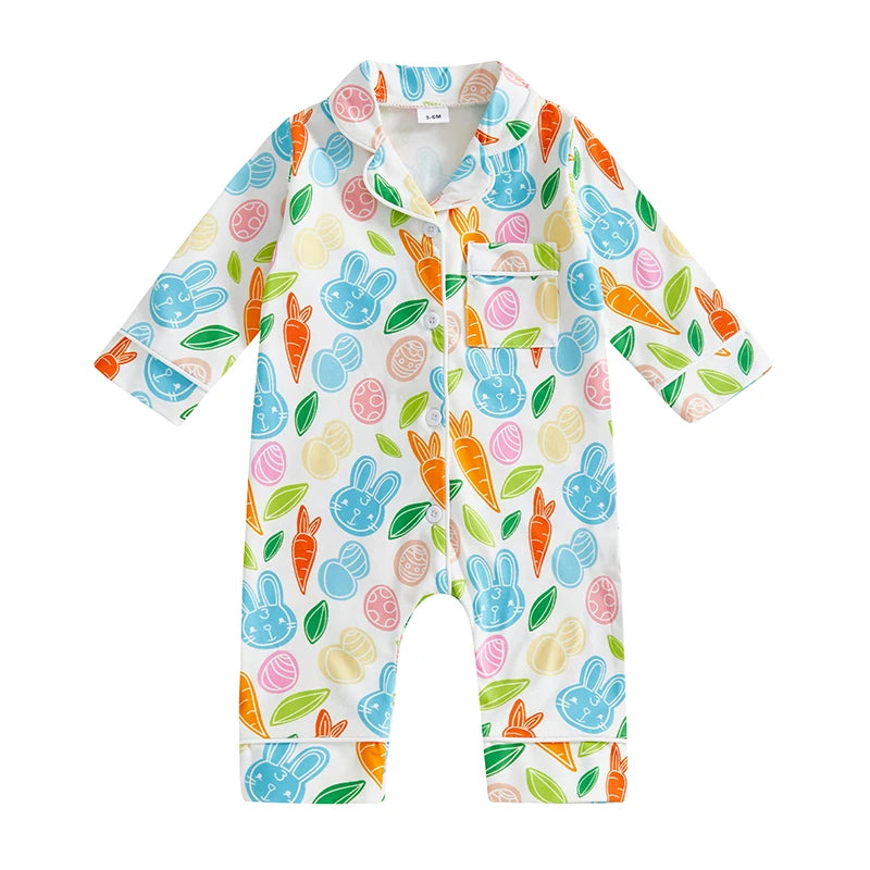 Adorable Toddler Floral Print Long Sleeve Romper.