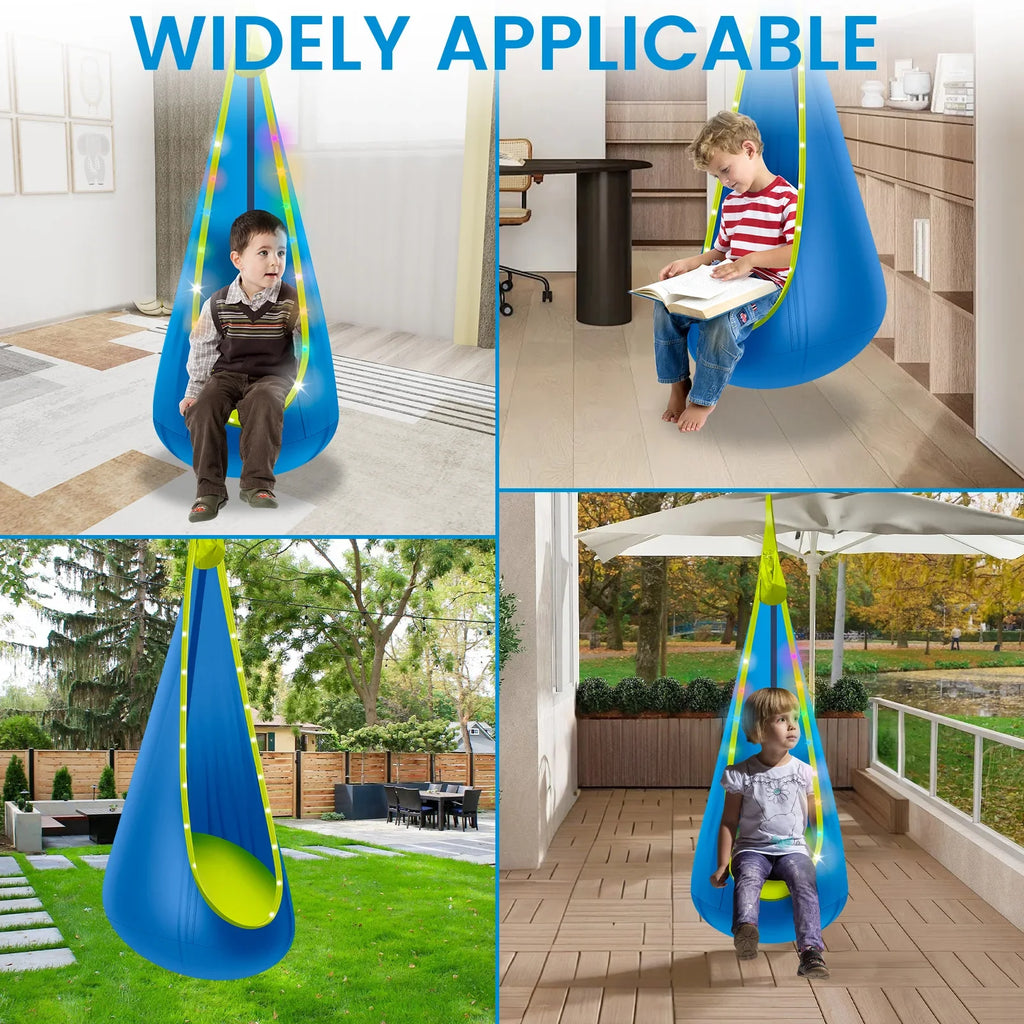 Inflatable Children's Hanging Hammock With LED Light.