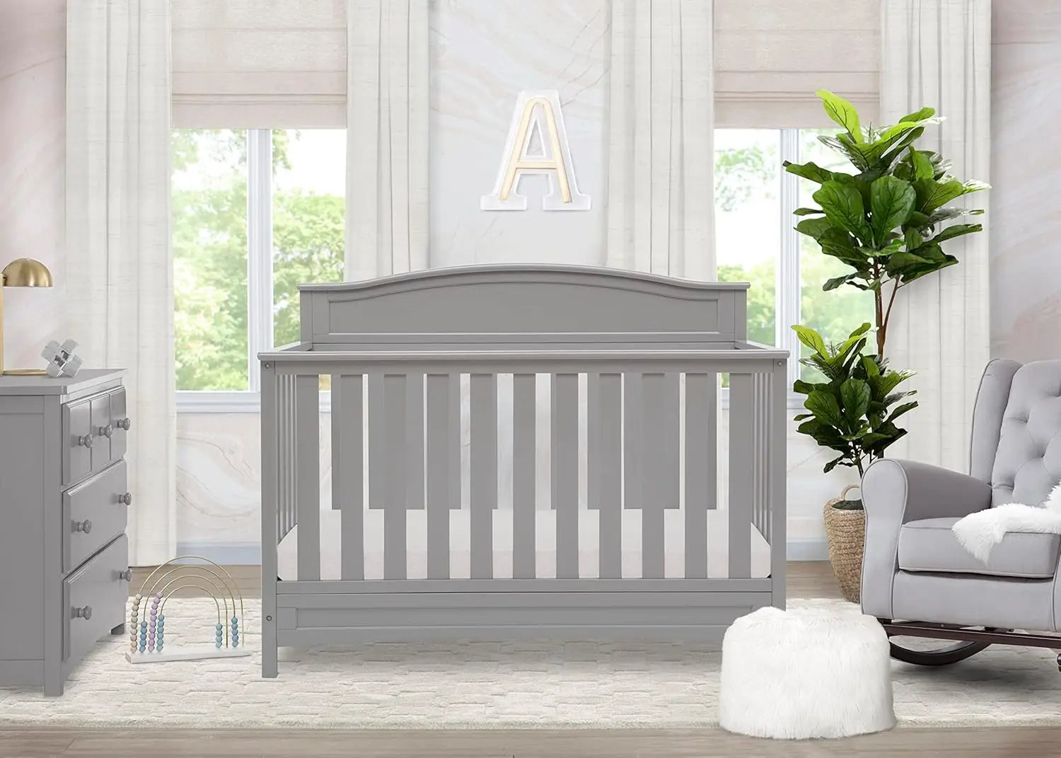 4-in-1 Convertible Baby Crib - Grows with Your Child to Full Bed.
