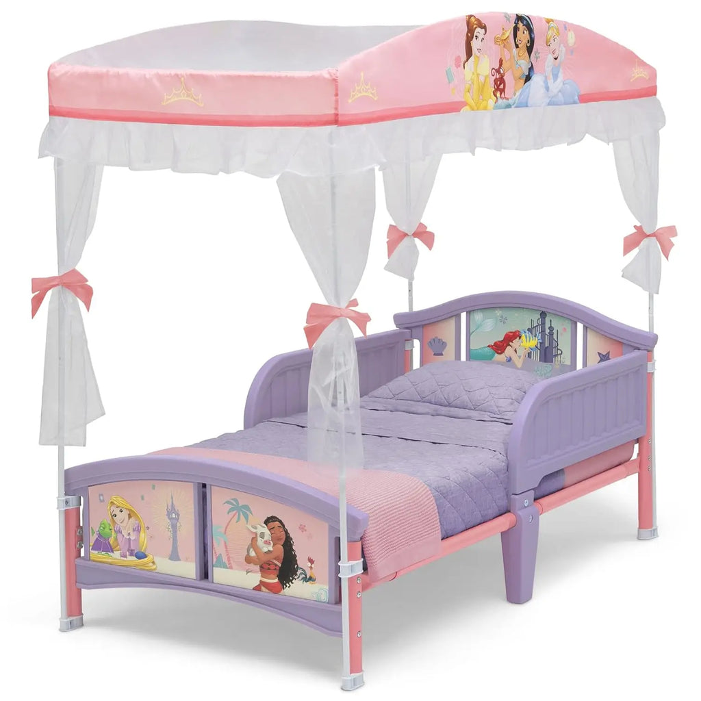 Princess Canopy Toddler Bed with Guardrails.