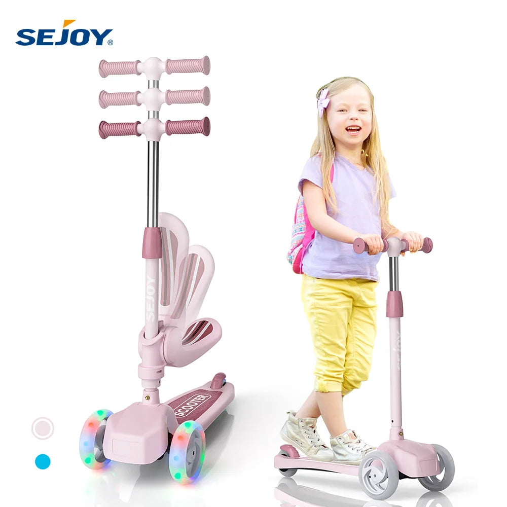 Kick Scooter for Kids with 3-Wheeled LED Lights.