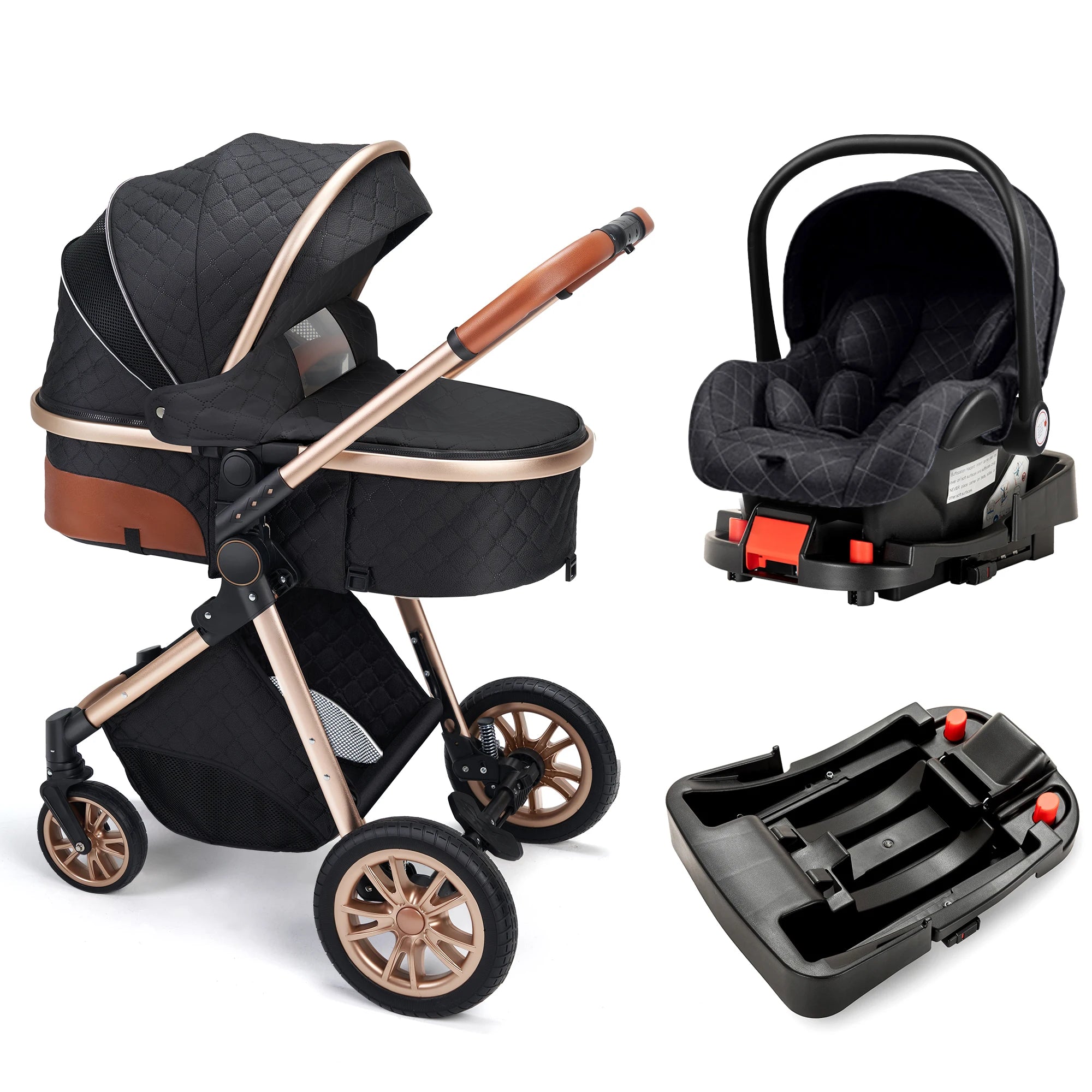 Luxury 3-in-1 Folding Stroller With Reversible Seat Vista.