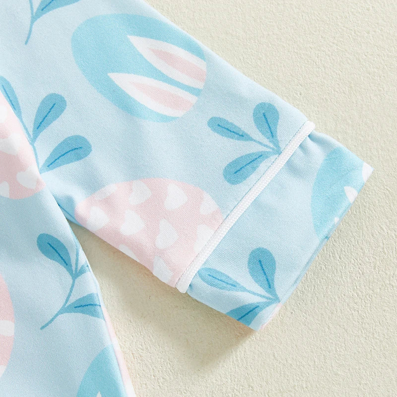 Adorable Toddler Floral Print Long Sleeve Romper.