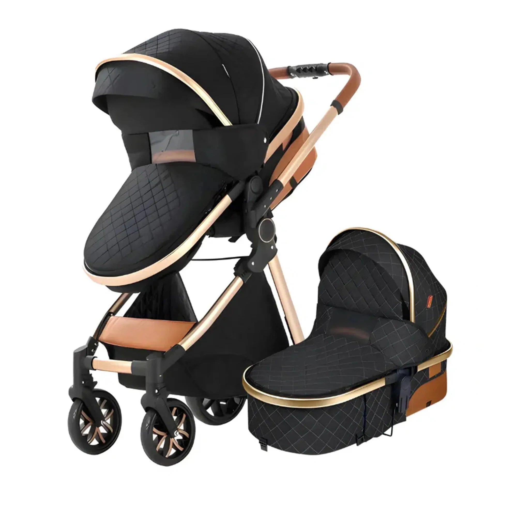 Luxury 3 in 1 Baby Stroller, With Mom Bags. –