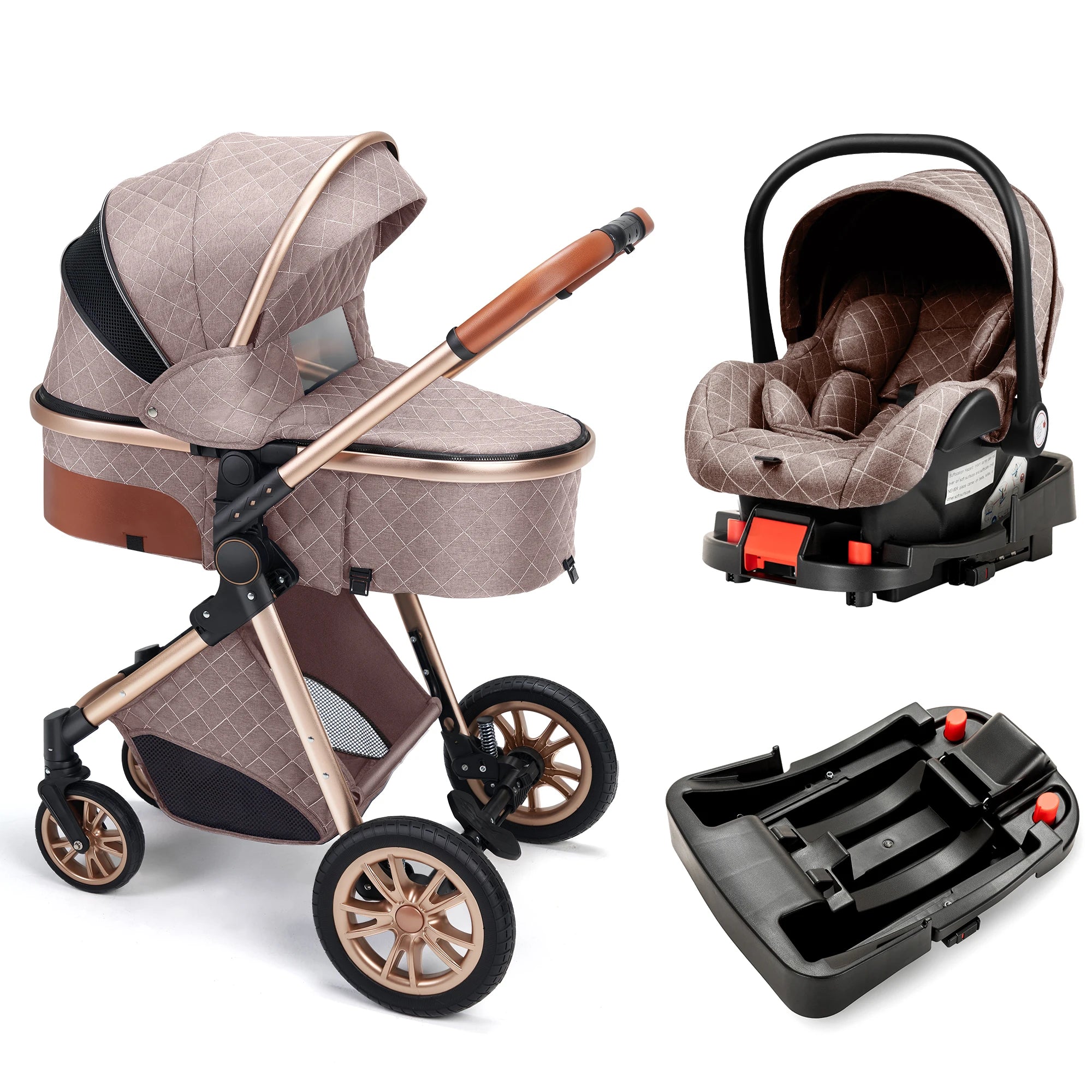 Luxury 3-in-1 Folding Stroller With Reversible Seat Vista.