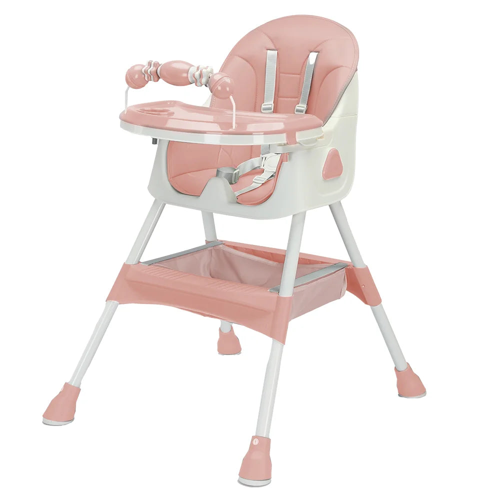 Foldable Baby High Chair 6 Months Plus, with Large Antislip Pad & ToyRack.
