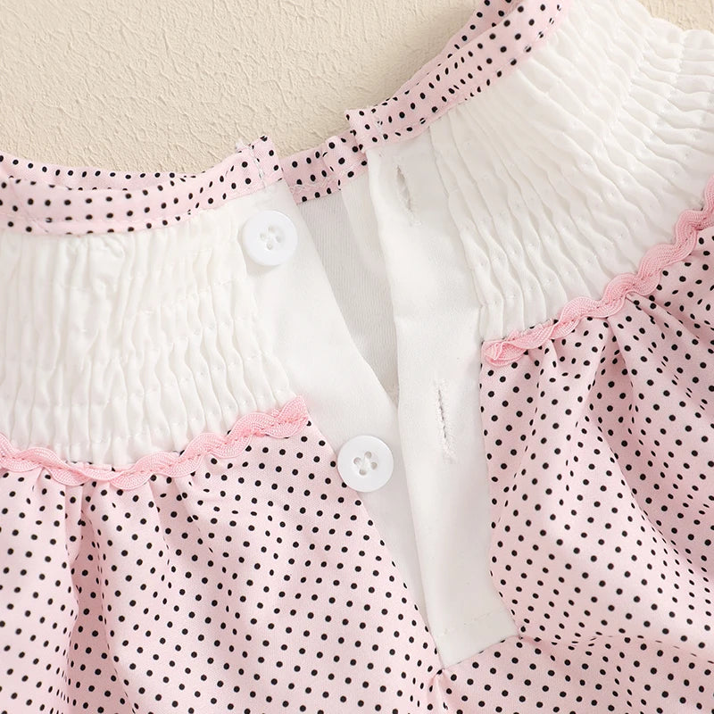 Easter Bunny Embroidered Short Sleeved Dress with Matching Headband.