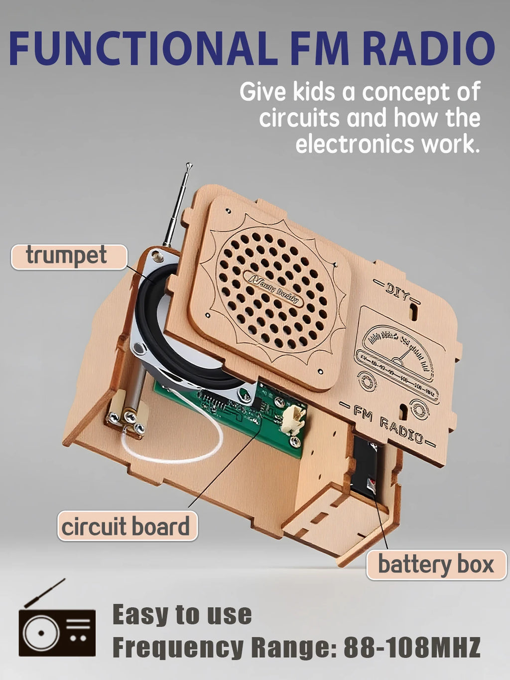 STEM Kit Age 8-14,  Educational DIY Radio Building Set