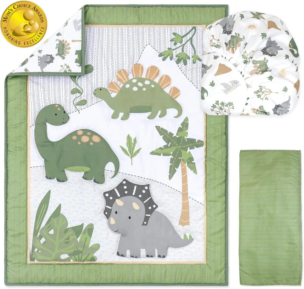 3-Piece Dinosaur Nursery Bedding Set for Boys.