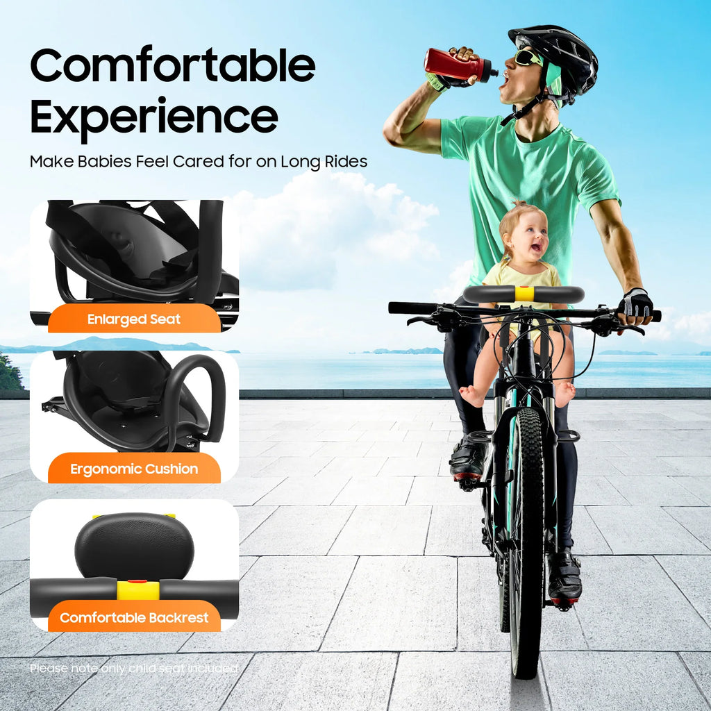 Bike Child Seat, Flexible Pedal Design Adjustable Seat Position.