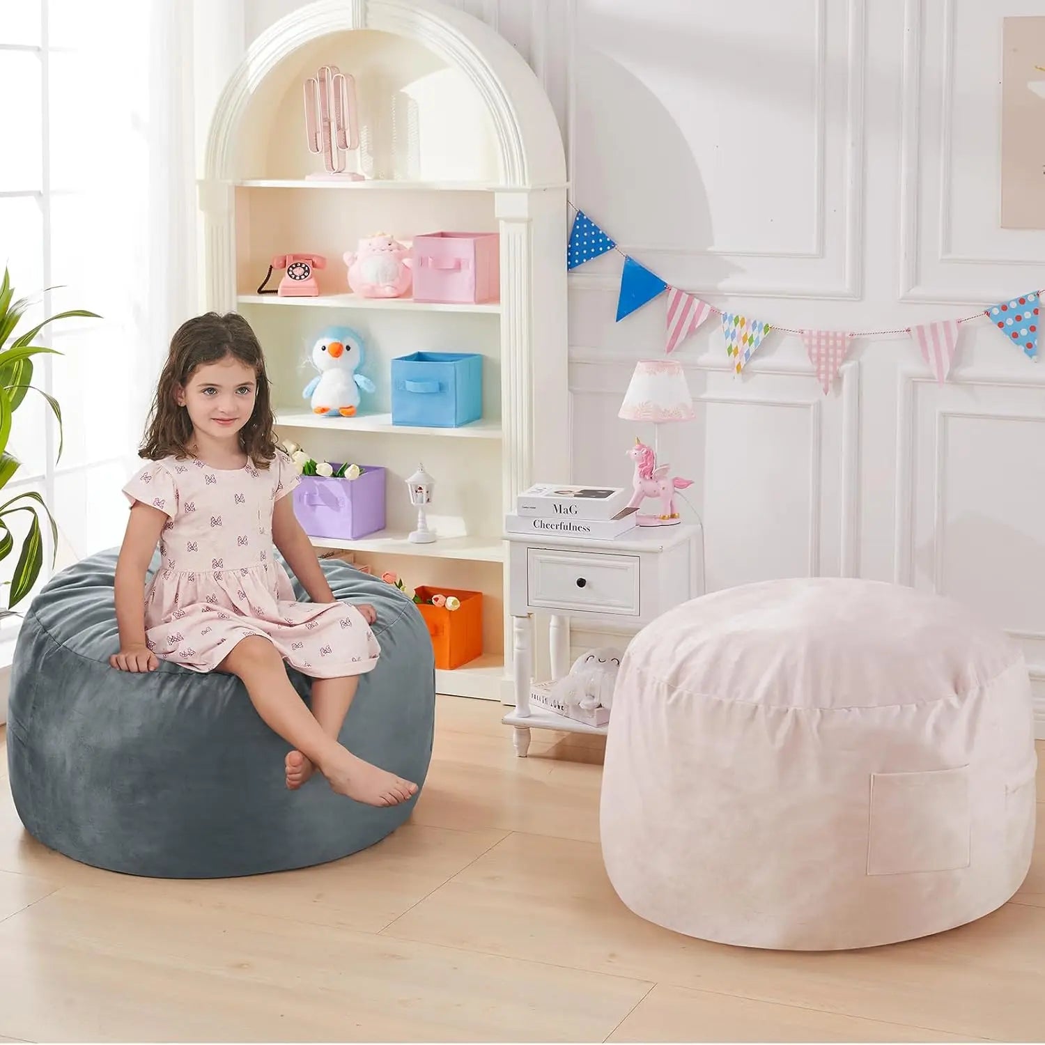 Kids Convertible Bean Bag Chair Bed.