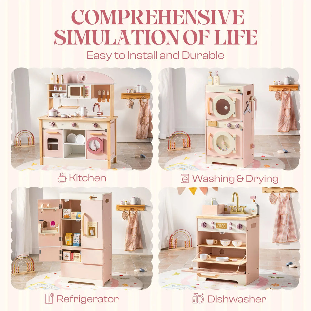 Wooden Kitchen Play Set with Realistic Sound.