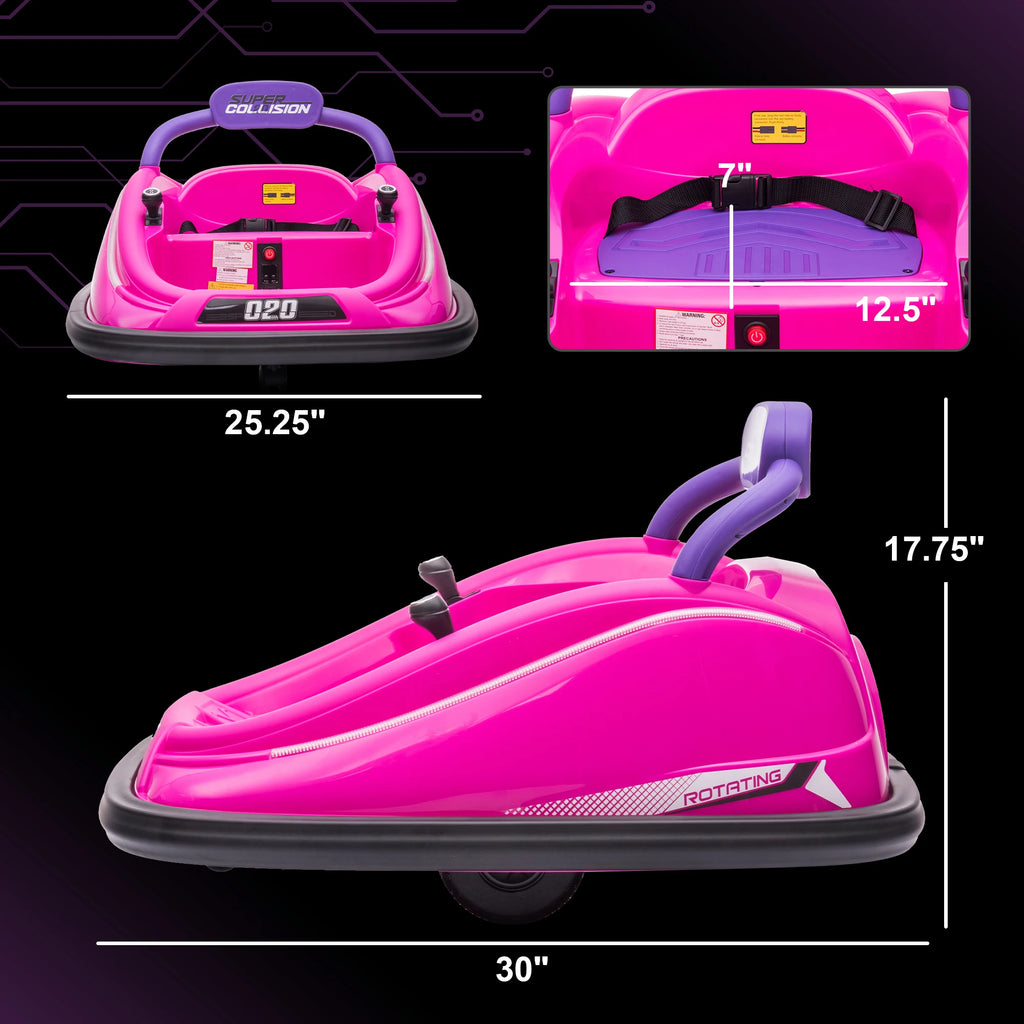 12V Bumper Car for Kids Ride-On Toy with Parent Remote Control.