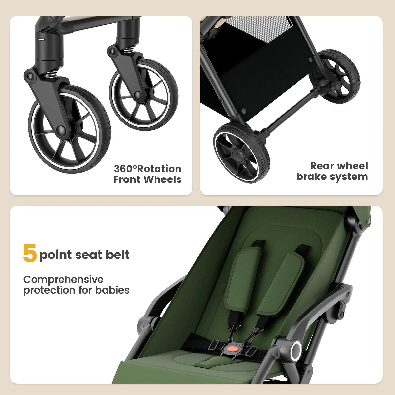 Folding Lightweight baby Stroller.